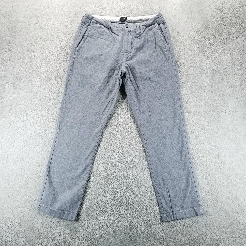 J Crew Pants Mens 31x30 Gray 770 Straight Stretch Chambray Chino Casual Office